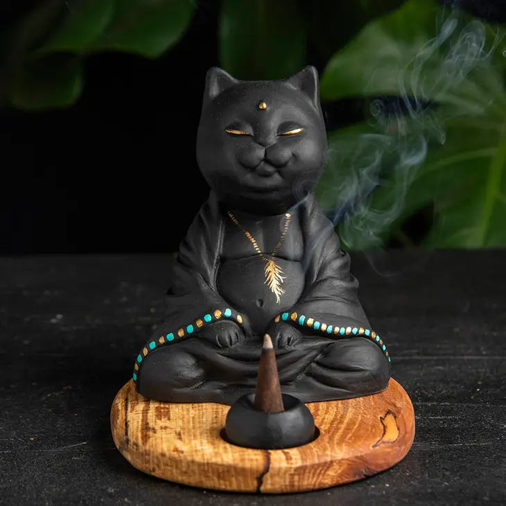 Buddha Cat Incense Holder