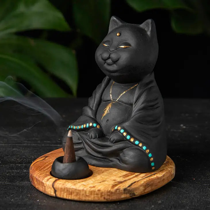 Buddha Cat Incense Holder