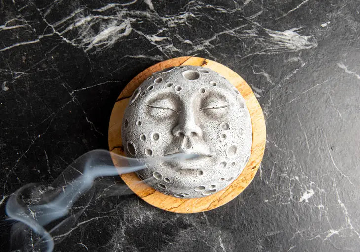 Moon Face Incense Burner